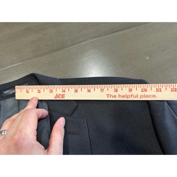 Calvin Klein Mens Charcoal Gray 100% Wool 2 Button Blazer Suit Jacket 48L - Picture 9 of 16